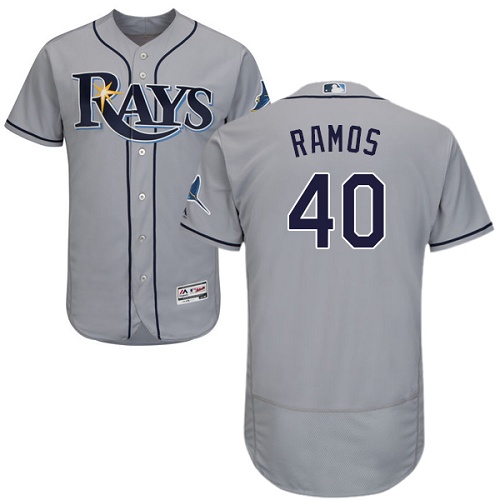 Rays #40 Wilson Ramos Grey Flexbase Authentic Collection Stitched MLB Jersey